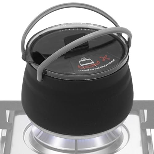 Hailerio Hervidor plegable para camping, tetera de viaje suave, hervidor de agua de viaje, hervidor portátil para hervir agua, té, café, hervidor de agua caliente de silicona