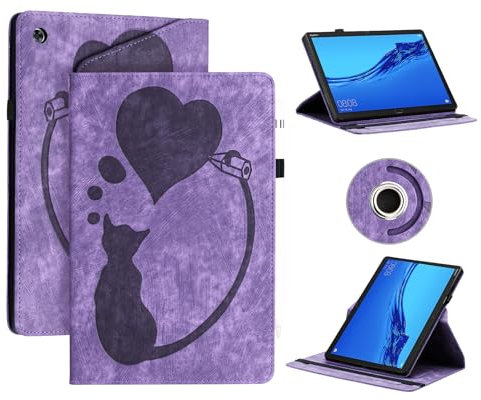 AsWant Étui Coque pour Huawei Mediapad M5 Lite 10- Étui en Cuir PU avec Fonction Support/Portefeuille Coque Tablette Huawei Mediapad M5 Lite (Violet)