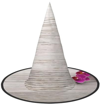 CRJSYCBYB Orchideen-bedruckter Halloween-Hut Hexenhut Halloween Spitzhut