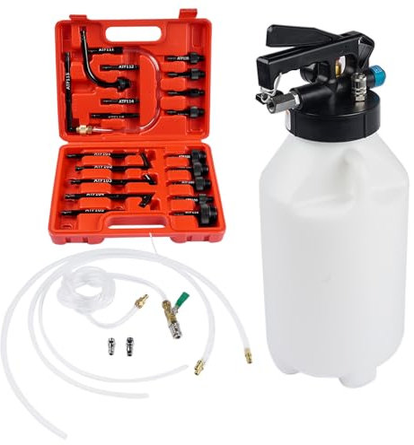 Getriebeöl Einfüllgerät 8L mit 20 ATF Adaptern - Universales Ölwechsel-Set inkl. Pneumatikmodus & Befüllwerkzeug