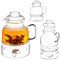 KADAX Teekanne 1.5L mit Stövchen Set, Glasteekanne mit Teewärmer und Deckel, Glaskanne ohne Siebeinsatz für losen Tee, Kanne aus Glas, Teeservice (ohne Sieb)