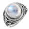 Regenbogen-Mondstein Edelstein 925 Sterling Silber Band Ring Herren und Damen Alle Größen Schmuck JSR-1221BO13_(59 (18.8))