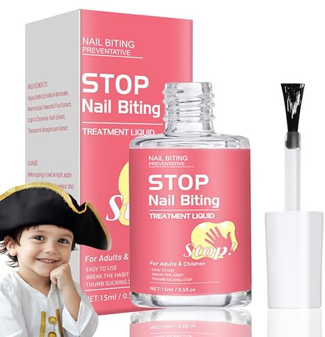 DMQ Stop Biting Nails, Nail Biting Prevention for Kids & Adults, Anti Nail Biting Nail Polish - Fast Treatment for Adults & Children - Clear Stop Nail Repair Varnish for Nail Biting Prevention