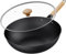 Jobin 30cm Wok Antihaft mit Deckel, Wokpfanne Induktion Ohne Chemische Beschichtung und Großes Fassungsvermögen für 3-5 Personen, Flacher Boden, Geeignet für Induktion, Elektro- und Gasherde