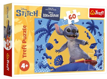 Trefl - Puzzle 60 Teile, EIN Tag mit Stitch, Lilo&Stitch, 4+