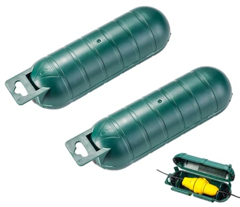 Kabelbox Wasserdicht, IP44 Wetterfester Kabelschutz Aussenbereich Box, Elektrischer Anschlusskasten, Verlängerungskabel Abdeckungen, Elektrobox Aussen, Kabelbox für Garten Steckdose (Grün*2)