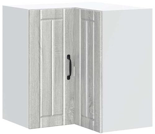 Eleganz Küchenschrank Eckhängeschrank Lucca Grau für kleine Küchen aus Sonoma Holzwerkstoff - platzsparend & stilvoll