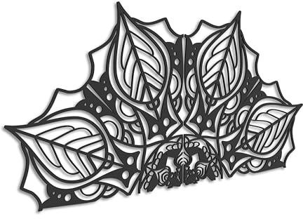 Kajaro Mandala Wandbild Holz 2-teilig, 1400x700 mm, selbstklebend | Gratis: zweites kleineres Bild. Selbstklebende Holz-Wanddeko in Metalloptik, einfache Montage ohne Bohren.