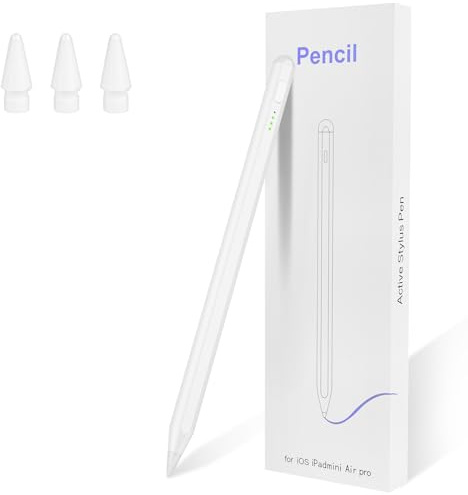Stylus Pen for Ipad Pencil (2018-2025) - 2X Fast Charge Compatible with Apple Pencil Pro 13”/12.9”/11”/M4, iPad 11/10/9/8/7/6/th Gen, Air 7/6/5/4/3/M3/M2, Mini7/6/5th, White