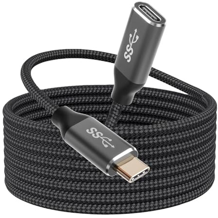 100W USB C Extension Cable 2M/6.6ft USB C 3.1 Gen2 10Gbps 4K60Hz To Female | Extended Braid Cord 5A Fast Charging & Audio cable Compatible with MacBook Pro 2022 iPad Pro XPS Galaxy S23 S22 Ultra