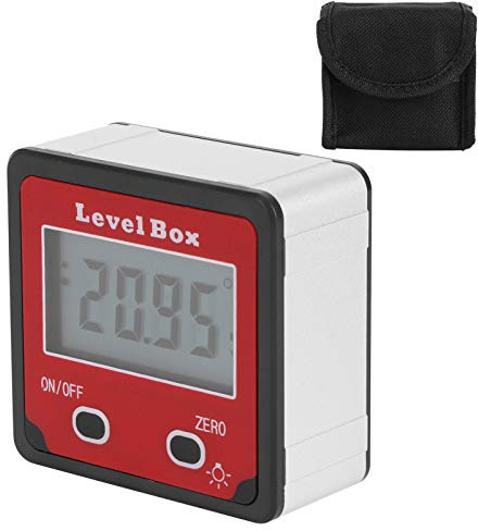 Digitales Winkelmesser Mini Inklinometer Rot, Präzise Winkelmessung, Kompakt und Leicht - Großes LCD Display, Einsetzbar für Heimwerken und Gehrungssäge, Für Profis und