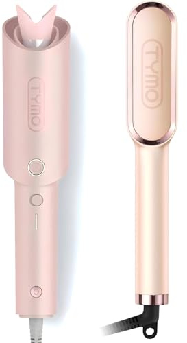 TYMO CURLPRO Automatic Rotating Curling Iron + TYMO Hair Straightener Comb Plus - Hair Straightening Brush