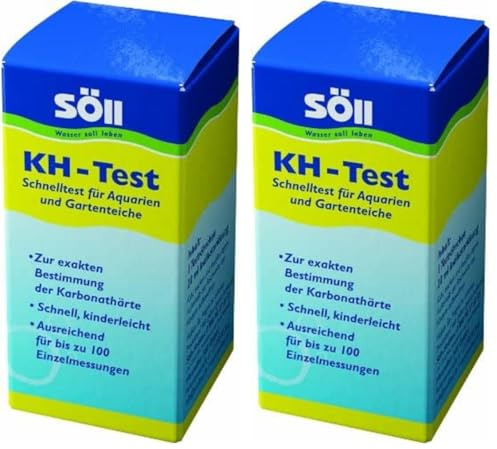 Söll 81359 KH-Test, 20 ml - Test zur Wasseranalyse, exakte Messung der Karbonathärte (KH-Wert), für Aquarien, Gartenteich Fischteich Schwimmteich (Packung mit 2)