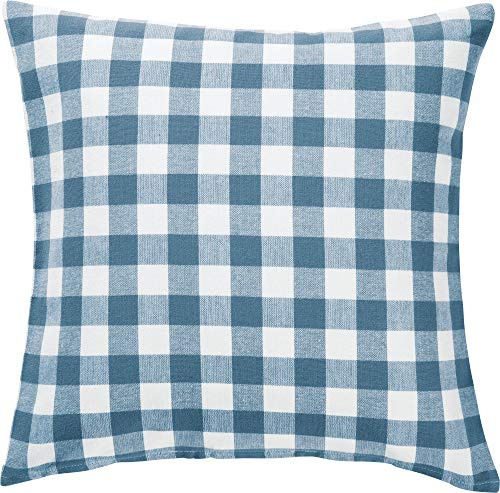 REDBEST Kissenhülle, Kissenbezug Landhaus karo Nashville blau Größe 50x50 cm - strapazierstark, langlebig, glattes Gewebe, mit Reißverschluss (weitere Farben, Größen)