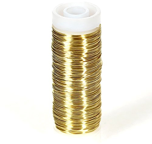 Bütic Draht - Bindedraht - Wickeldraht - Basteldraht 0,34mm Ø - 50m, Farbe:Gold