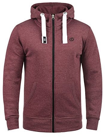 !Solid SDBenn High Neck Herren Zip-Hoodie Sweatjacke Kapuzenjacke Hoodie mit Kapuze Reißverschluss Kängurutasche Baumwollmischung Regular fit, Größe:M, Farbe:Wine Red Melange (8985)