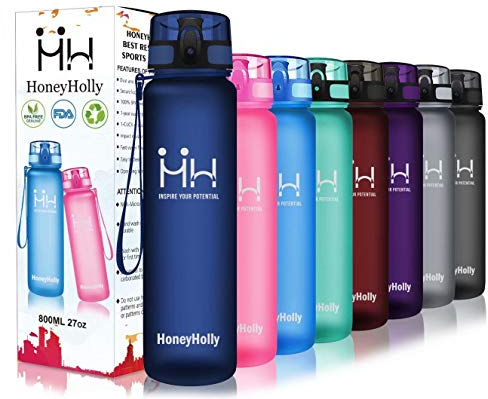 HoneyHolly Gourde Enfant Bouteille d'eau de Sport 500ML Plastique sans BPA et Anti-Fuite, Grande Bouteille pour Camping, Cyclisme Voyager Gourde sans bpa réutilisable