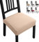 Fundas para sillas Pack de 4 Fundas sillas Comedor Fundas elásticas,Fundas de Asiento para Silla,Diseño Jacquard Cubiertas de la sillas,Extraíbles y Lavables-Decor Restaurante(Paquete de 4,Beige)-B