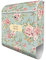 banjado® Design Briefkasten personalisiert mit Altrosa Blume 38,5x46,5x13cm & 2 Schlüssel - Briefkasten Stahl weiß mit Zeitungsfach pulverbeschichtet - Postkasten A4 Einwurf inkl. Montagematerial