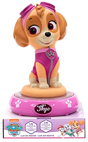 KIDS EUROSWAN- LAMPARA Lampe de Nuit Paw Patrol Figure 3D Sky, Dessin animé, PW19762, Multicolore