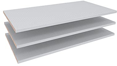 WIEMANN Einlegeboden für Kleiderschrank, 80,1 cm Breite, 3-er Set, Regalboden, Wäscheboden, in Streifendekor Silber-grau, BHT 80,1 cm x 2,2 cm x 51,5 cm