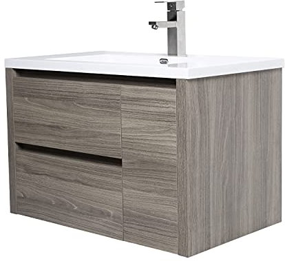 Sanilo® Waschtisch 80 cm I moderner Unterschrank mit Waschbecken in Holz-Optik