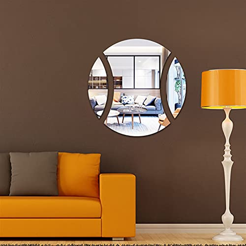 TYUTYU Spiegel Wandaufkleber Acryl Tennis DIY Kombination Home Room Decoration.Selbstkleber (Color : Silver, Size : 30cm)