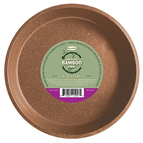 Haxnicks Pot200201 Soucoupe en Fibre de Bambou Durable pour intérieur et extérieur 20,3 cm de diamètre Terre Cuite