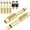 Xiatiaosann 6.35mm Mono Plug Male to RCA Female Audio Adapter, 1/4 to Phono Jack Converter Connector Adaptor for Mixer Amp Subwoofer, Gold Plated, 6 PCS