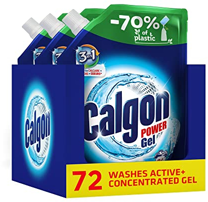 Calgon Gel 3-in-1 Refills, Washing Machine Cleaner, Removes Odours, Limescale & Residue, Deep Clean, 1.2 L Refills, Pack of 3