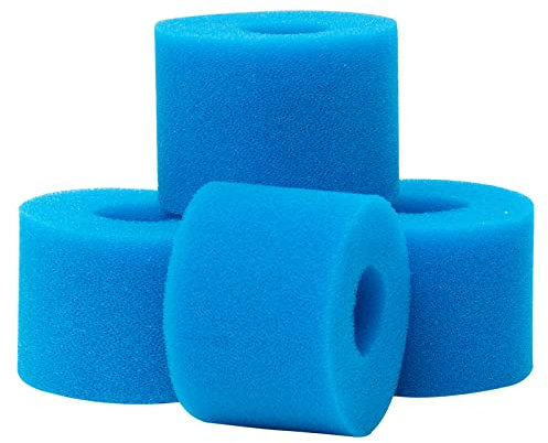 KGIHPC Type S1 Éponge Filtrante de Piscine en Mousse Filtre pour Intex Type S1 pour Piscine,Cartouche filtrante réutilisable pour Bain à remous (4 pièces)