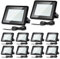 Joparri Projecteur LED Exterieur 50W 3000K Blanc Chaud 4250LM, 10 Pack Spot LED Extérieur IP66 Imperméable, Eclairage Exterieur, Lampe Exterieur pour Terrasse Garage Jardin