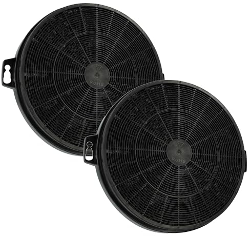 vhbw 2x Filtres à charbon actif compatible avec Apelson Helia 600 INOX, Apolo 600 INOX, Talia 900 INOX, Talia 600 INOX hotte aspirante - 13,25 cm