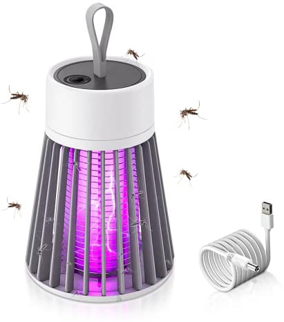 mizikuu Lampada Antizanzare Elettrica, Zanzariera Elettrica con Lampada UV Uccidi Zanzare lampada zanzare interno Trappola per zanzare USB Luce Insetticida Portatile da Giardino Campeggio Nero