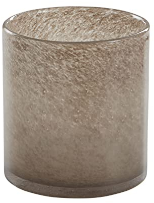 Jotex Boss Glas Teelichthalter, Kerzenhalter Teelicht, einzigartige handgemachte Deko, 16 cm hoch - Beige, Ø 15 cm