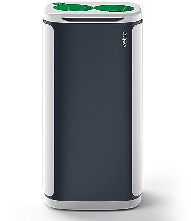 Panier de recyclage 60L KOBRA WASTEE, poubelle design avec aimants, poubelle plastique papier verre métal indifférencié humide pour intérieur et extérieur, élégant 100 % fabriqué en Italie.