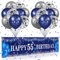 RUMIA Blau 55. Geburtstag Dekoration für Männer Frauen, Marineblau Silber 55. Geburtstag Banner, Blau 55. Geburtstag Luftballons für 55. Jahrestag Party Dekorationen