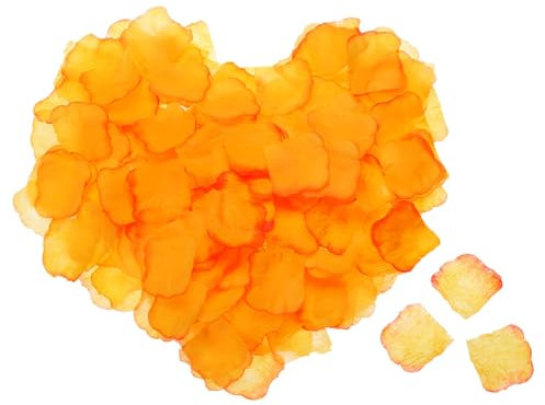 QUARKZMAN Soie Artificielle Fleur Rose Pétales, Jaune, Orange Mariage Fausse Fleurs 2 Pouce x 2 Pouce pour Mariage Centres Table, Fête Décoration Paquet de 3200
