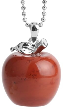 Elegante Rote Jaspis-Anhänger-Halsketten – Naturstein-Apfel-Halsketten, Verstellbarer Energie-Edelstein-Schmuck, Vintage-Trend, Handgefertigter Yoga-Ornament-Charm, Ethnische Accessoires, Geschenk,