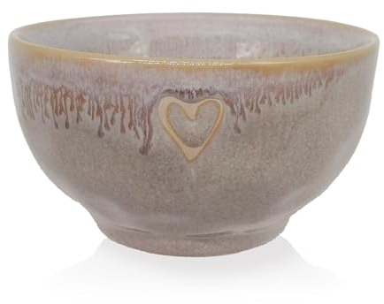 Mea-Living STONEWARE Schale sand Herz, handgemachtes Steingut, 450 ml, wunderschönes handmade Geschirr
