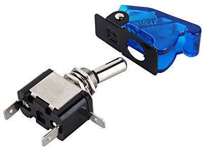 Akozon LED-Schalter, Rastender Druckknopf, 16 Mm 1NO 1NC-Anschluss, 12 V Metall-LED-Kippschalter, Rastender Druckknopf