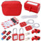 Kit de dispositif de verrouillage de disjoncteur, kit d'ouverture Padlock loto label hasps cadenas avec clé pour le verrouillage de disjoncteurs électriques chimiques industriels