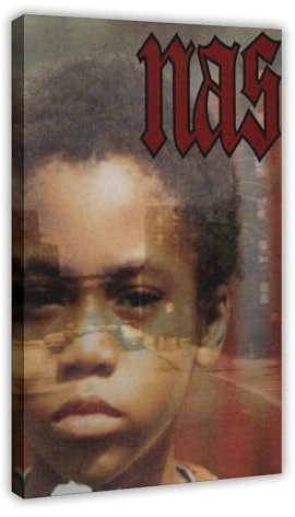 MExmeb Illmatic Nas Musikalbum-Cover, Leinwand-Poster, Schlafzimmer-Dekor, Sportlandschaft, Büro, Raumdekoration, Geschenk, Rahmen-Stil, 50 x 75 cm
