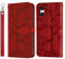 Rostsant Coque Sony Xperia 10 VI Arbre en Relief Housse en Cuir PU Pixel 8a Étui à Fermeture Magnétique Portefeuille Étui à Rabat pour Sony Xperia 10 VI 2024 Rouge