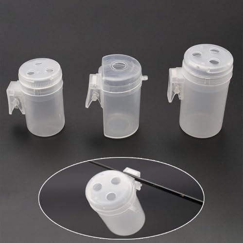 Transparent White Pellet Cup Bait Accessory, Carp Pole Pots, Fishing Rod Clip Feeder Cup (L)