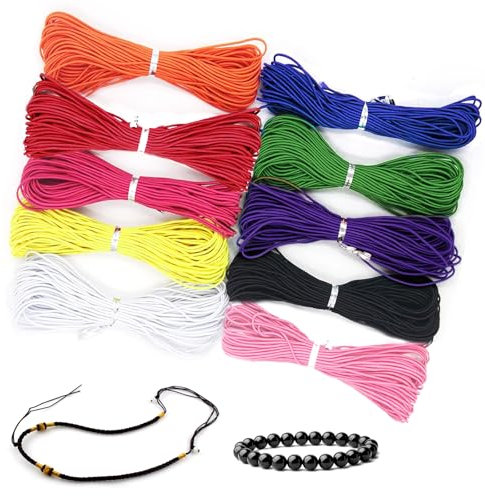 Elastic String for Bracelets Making 0.8mm Coloured Elastic Bracelet String Cord Stretchy Beading Thread for Jewellery Necklace 130m