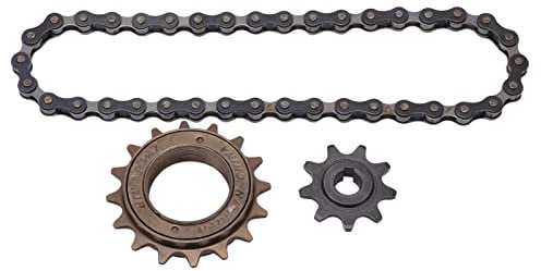 equlup Fahrradkettenrad-Kettensatz, 16 Zahn-Freilauf, 9 Zahn-Kettenrad, 38-teiliger Kettensatz, Stahl-Einzelgang-Freilaufsatz für Mountainbike