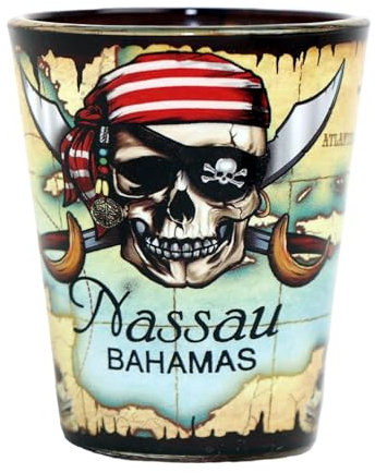 Nassau Bahamas Verre à shot Crâne pirate