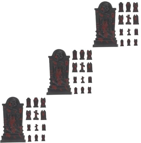 ibasenice 60 STK -Grabsteindekoration The Hallow Halloween deko für grabgesteck allerheiligen grabkreuz Kreuzfiguren Grabstein Friedhofsdekor Grabsteine dekorieren Plastik