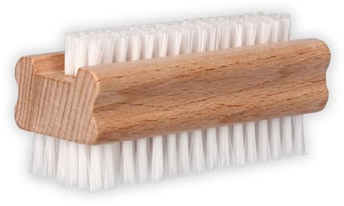 ToolSpace Wooden Nail Brush Double Sided - Everyday Use - Nail Brushes for cleaning nails - Scrubbing Brush for Hands Feet - Nails Manicure Pedicure for Women Man Kids - Nail Scrubber Natural Wood